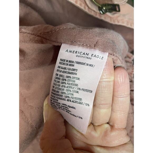 American Eagle Outfitters Jacket Utility Hooded Full Zip Mauve Women's Size S - Picture 7 of 7